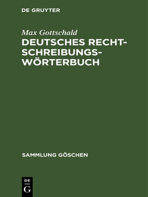 cover image of Deutsches Rechtschreibungswörterbuch